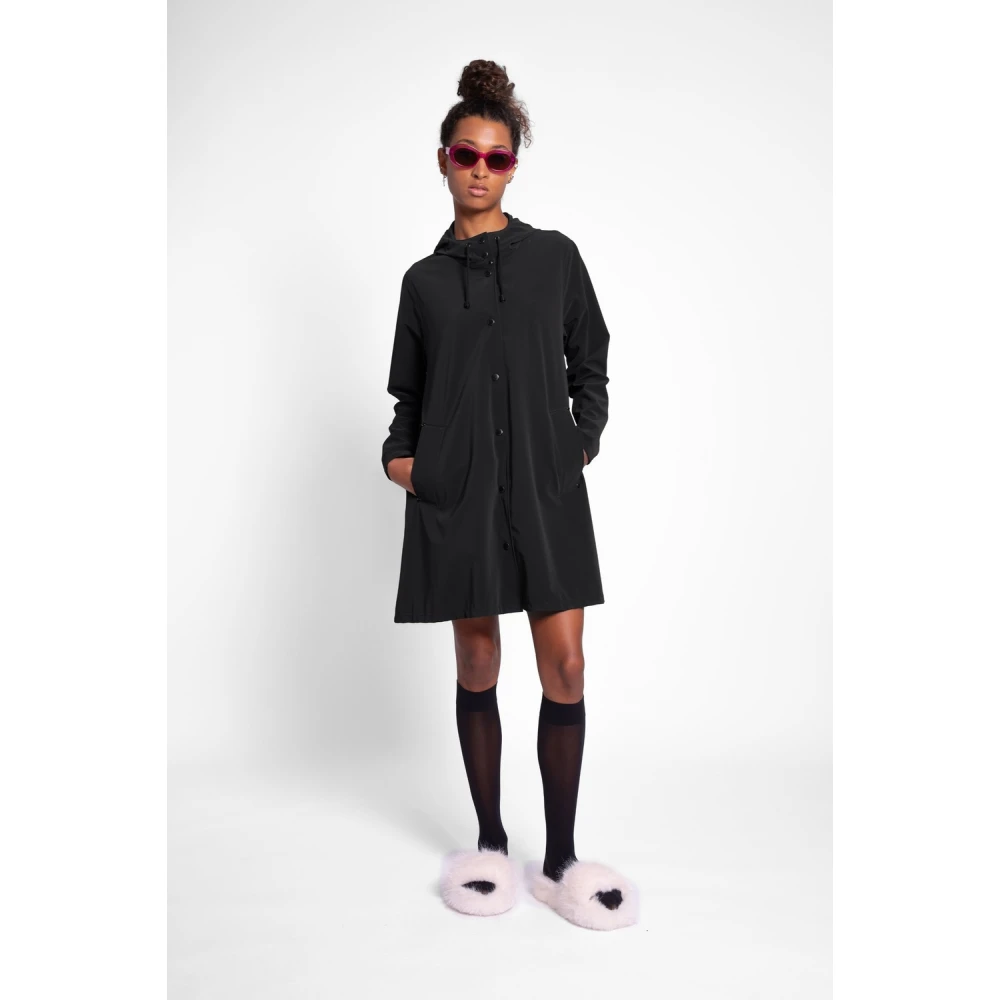 Stutterheim Lichtgewicht Matte A-Lijn Regenjas Black Dames
