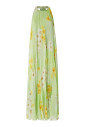 robe-verte-a-fleurs-col-halter