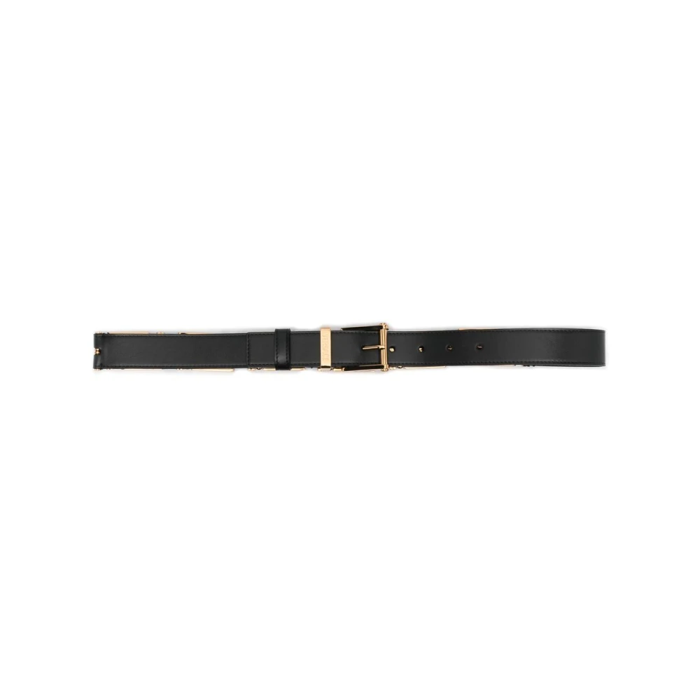 Versace Greca-link Leren Riem Black Dames