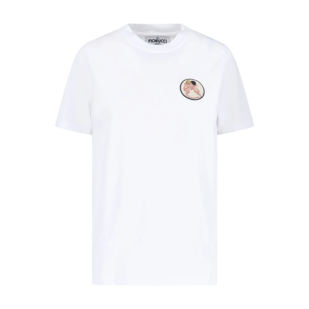Fiorucci Engelen Print Wit T-shirt White Dames