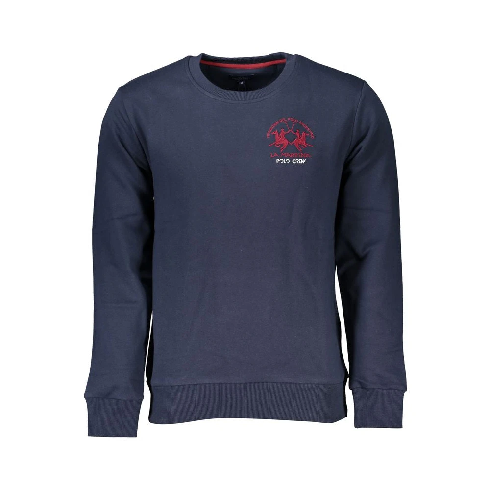 La Martina Men's Blue Sweatshirts, 2XL, Embroidered Sweatshirt