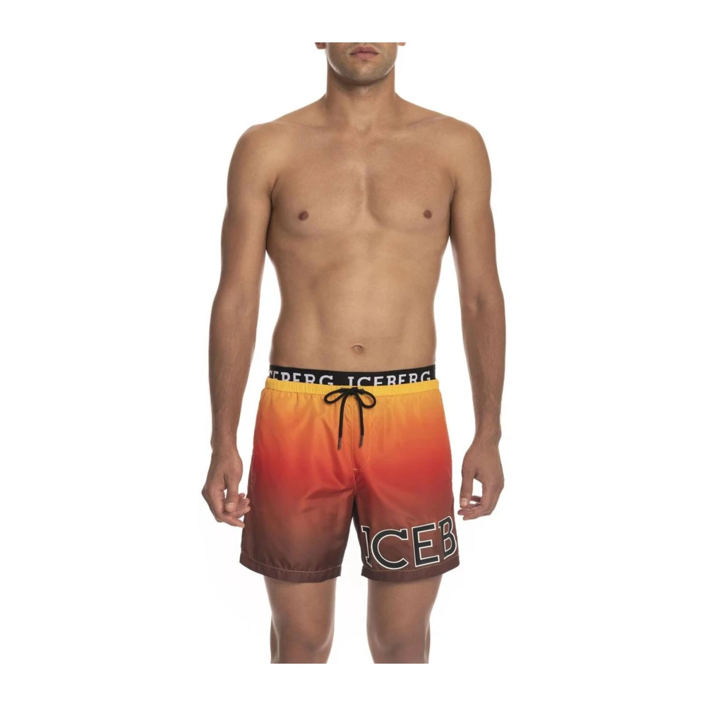 Iceberg Logo Beach Shorts Multicolor Swimwear Multicolor Heren