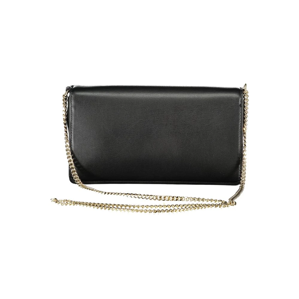 Tommy Hilfiger Zwarte Polyethyleen Ketting Schoudertas Black Dames