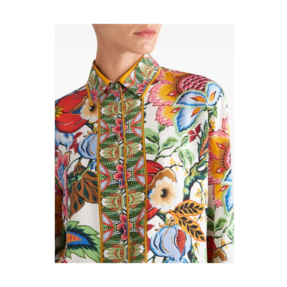 ETRO Zijden overhemd met bloemenprint Multicolor Dames