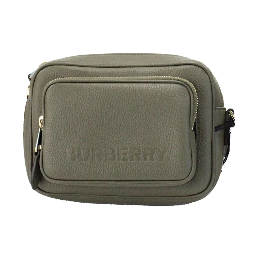 Burberry Groene Korrelige Leren Camera Crossbody Tas Green Dames