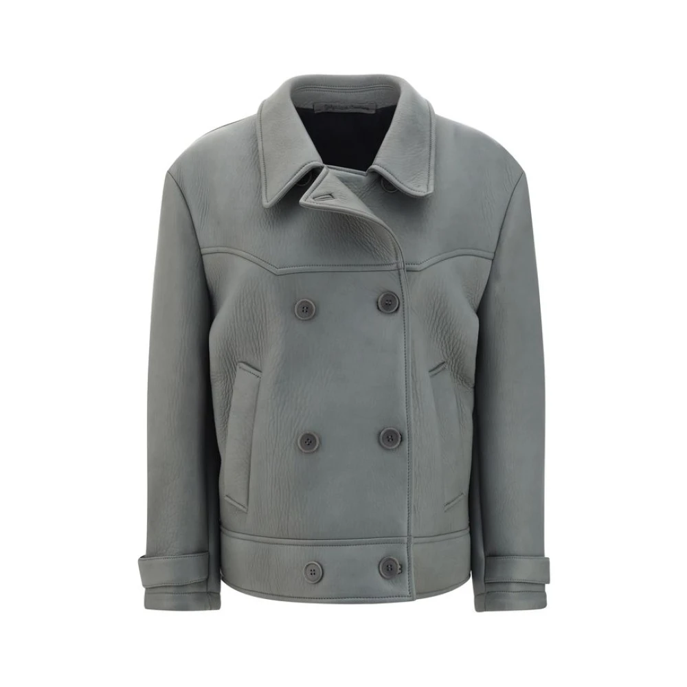 Salvatore Santoro Klassieke Leren Jas met Lamsvacht Gray Dames