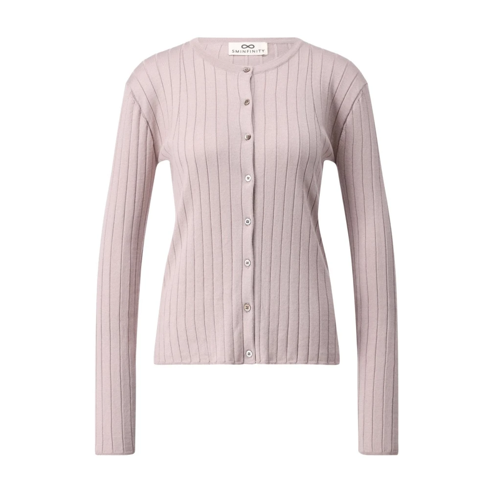 Sminfinity Zijde Blend Ribgebreide Vest Beige Dames