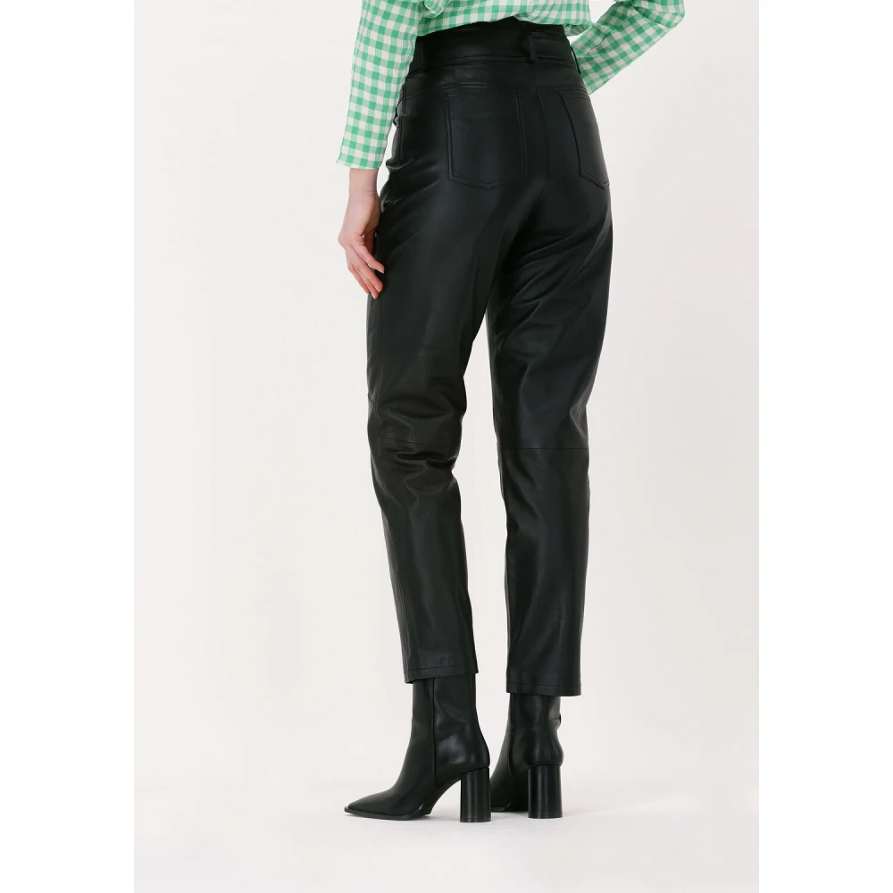Co'Couture Zora Leather Pant in zwart Black Dames