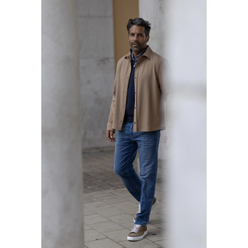 Jacob Cohën Blauwe Gewassen Cropped Carrot Jeans Blue Heren