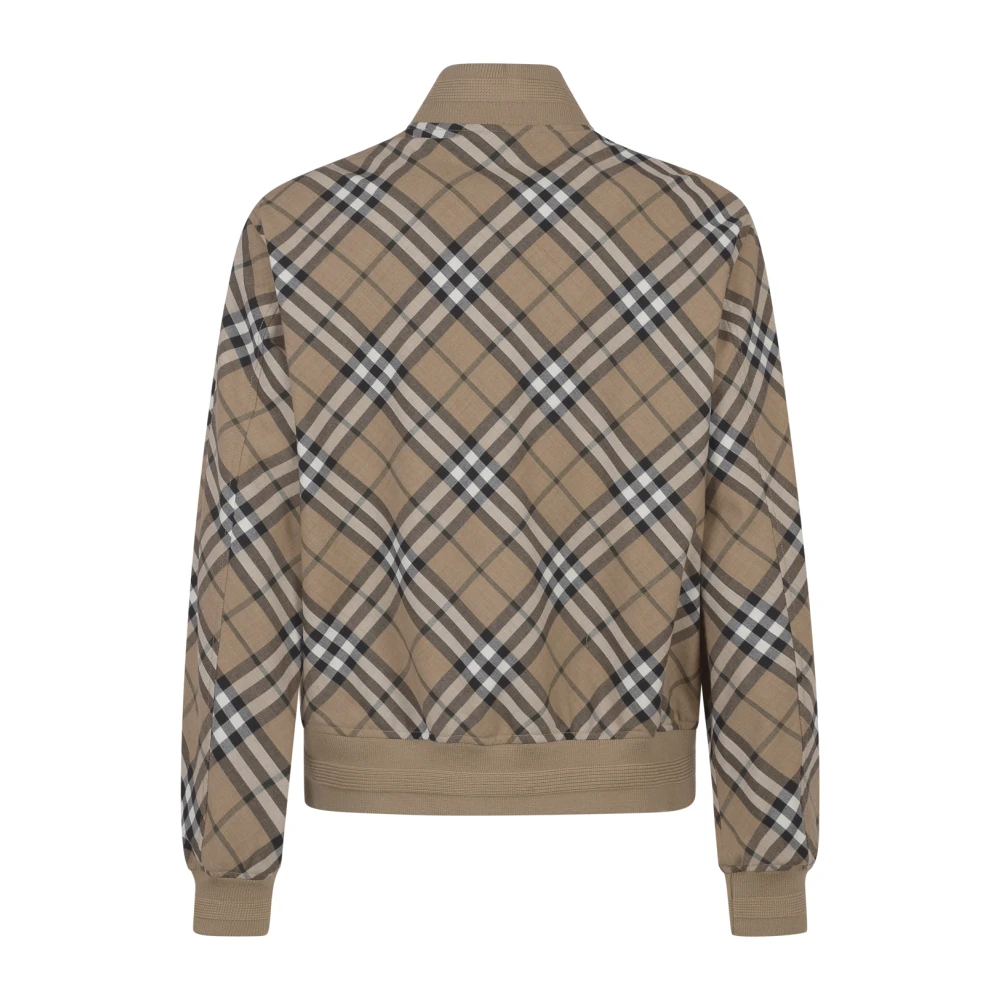 Burberry Ruitprint Harrington Wollen Jas Multicolor Heren