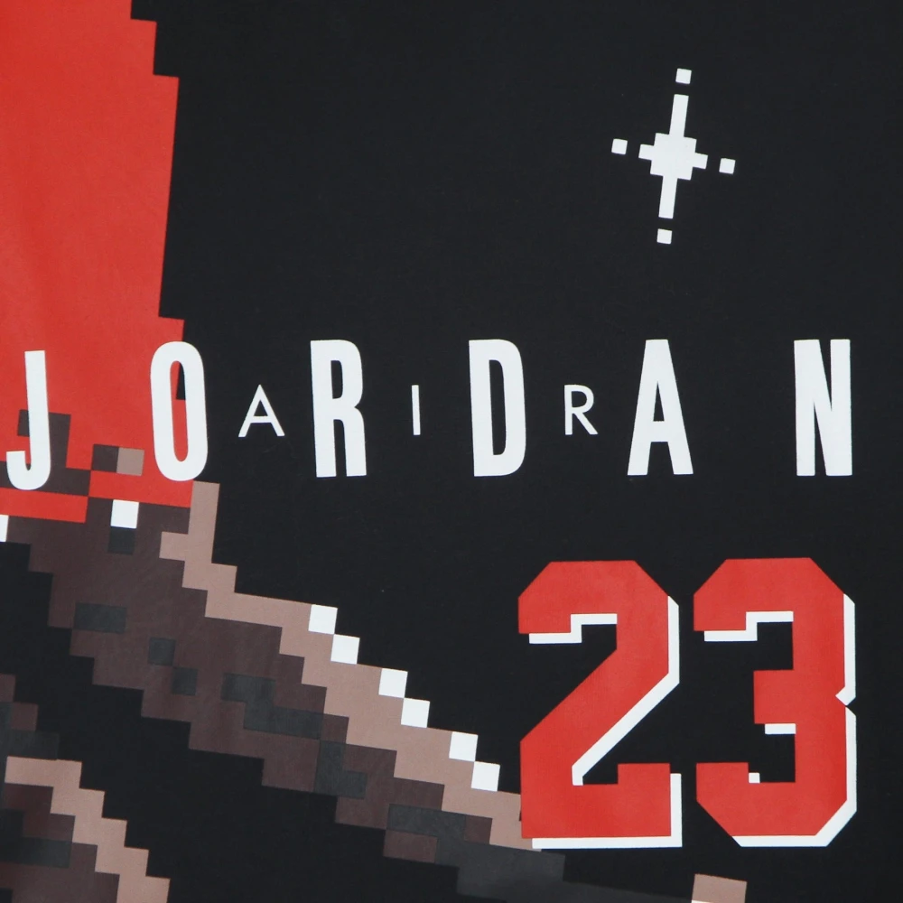 Jordan Vakantie Lange Mouw Crew T-shirt Zwart Rood Black Heren