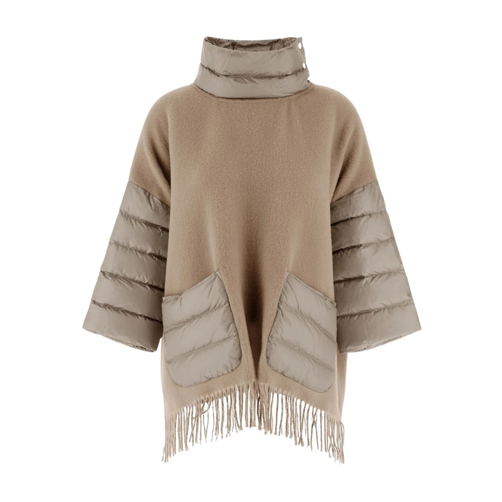 Herno Ultra-lätt Nylon Resort Poncho Beige, Dam