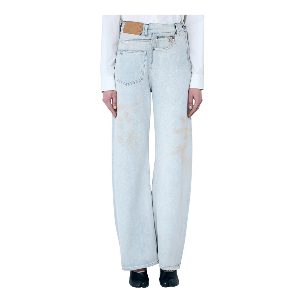 MM6 Maison Margiela Omgekeerde Stijl Denim Jeans Blue Dames
