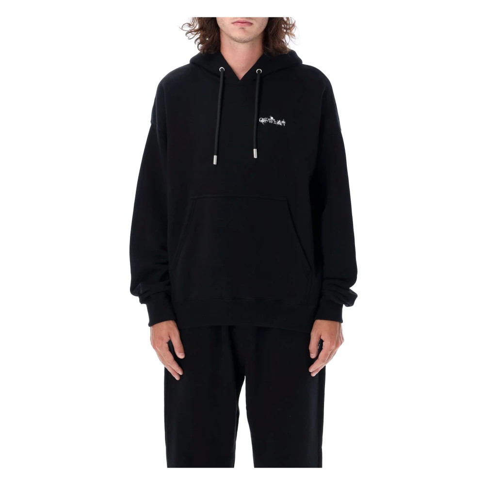 Off White Blomma Pil Skate Hoodie Svart Vit Black, Herr