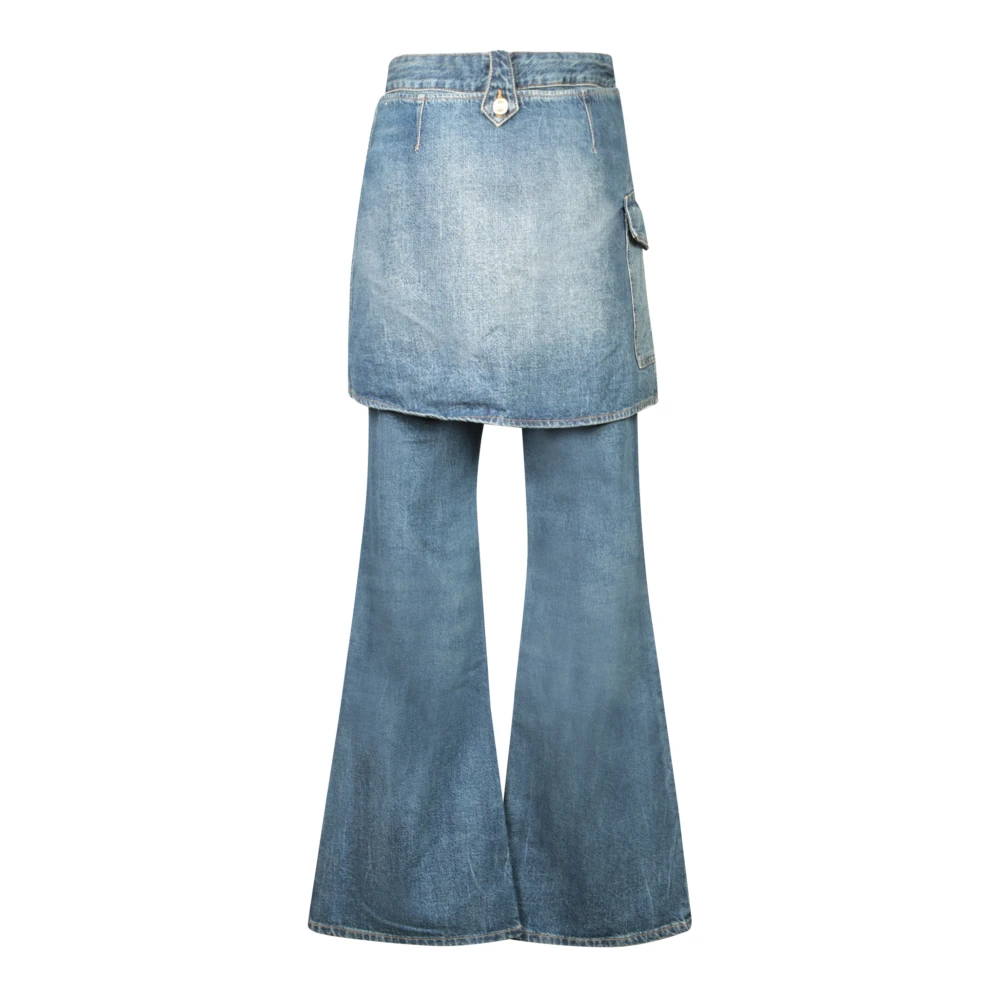 Ganni Blauwe Asymmetrische Jeans Blue Dames