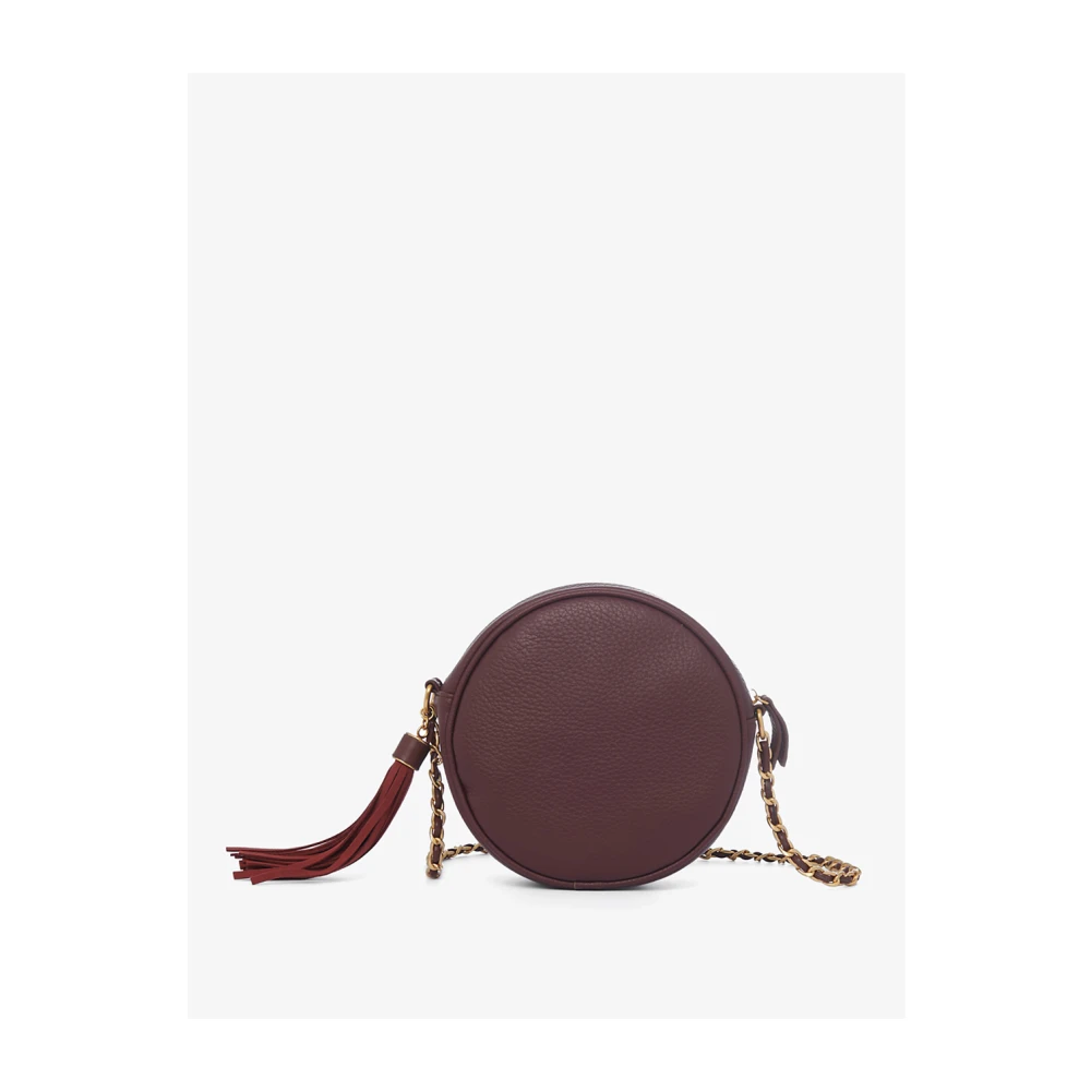 Manila Grace Bordeaux Ronde Mini Schoudertas Brown Dames