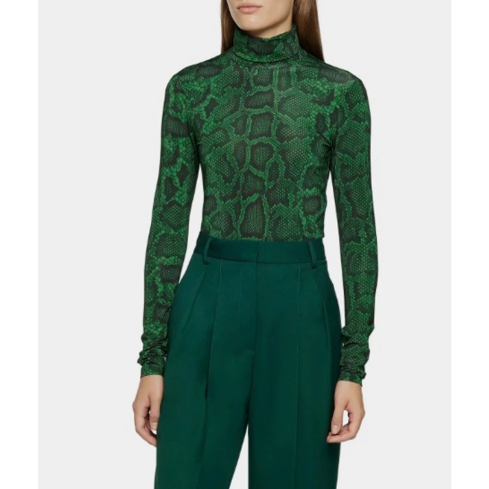 Simona Corsellini Jersey Viscose Dolcevita Top Green Dames