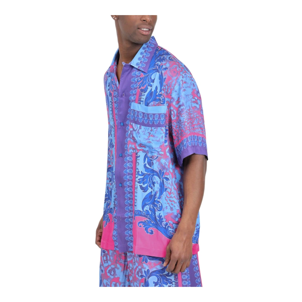 Versace Jeans Couture Korte Mouw Overhemd Multicolor Heren