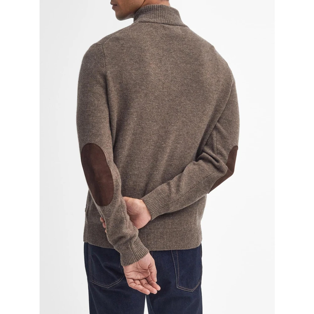 Barbour Bruine Patch Sweater Essential Style Brown Heren