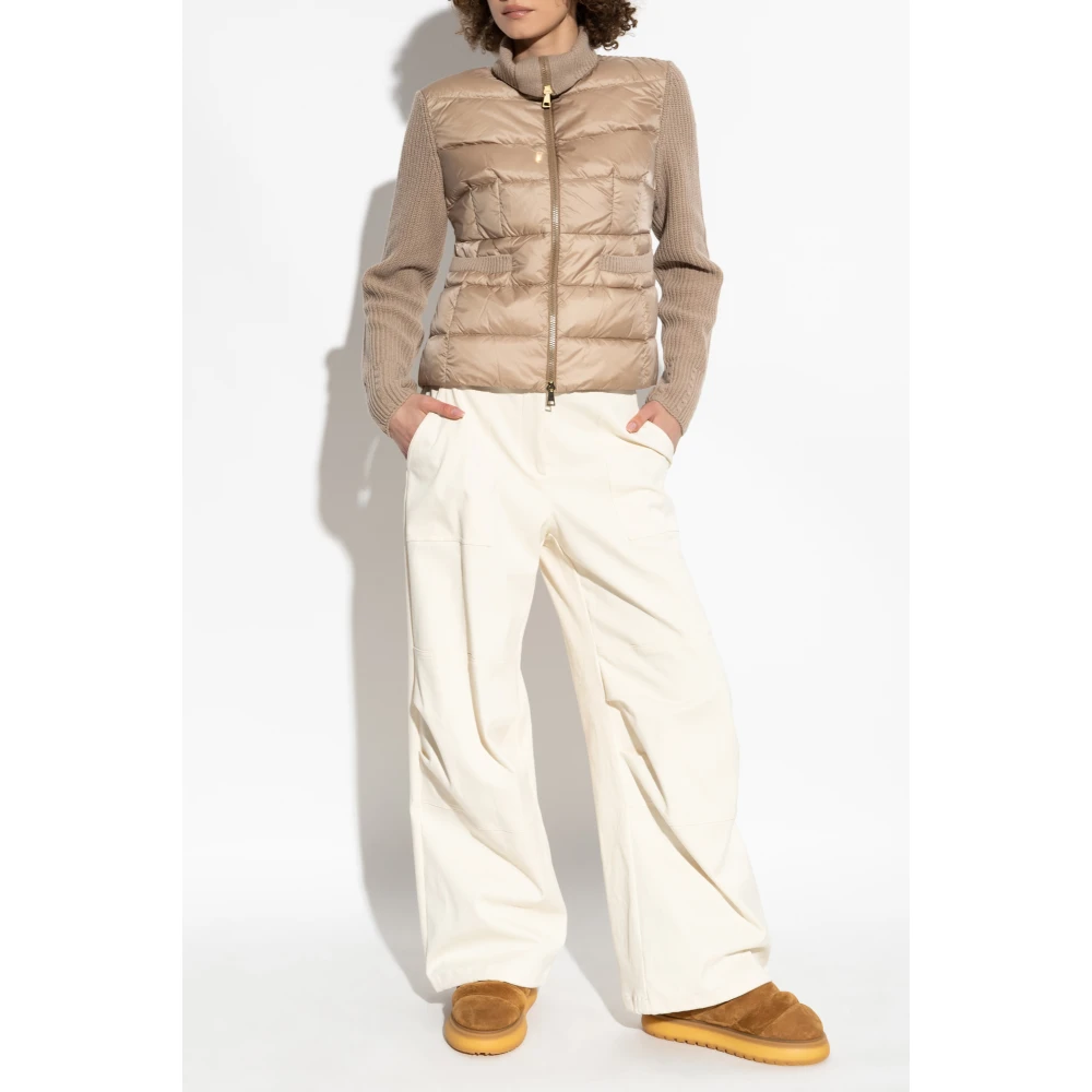 Moncler Vest met gewatteerde voorkant Beige Dames