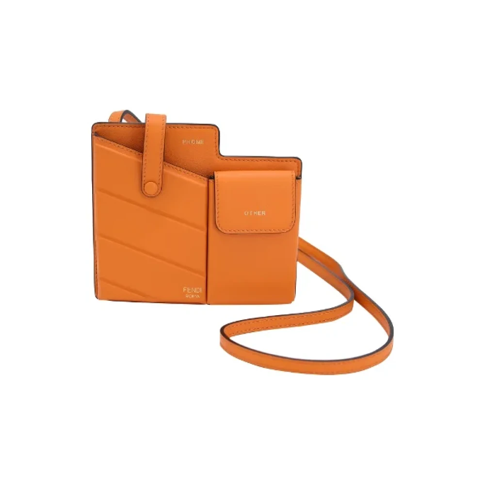 Fendi Vintage Pre-owned Leather crossbody-bags Orange Dames