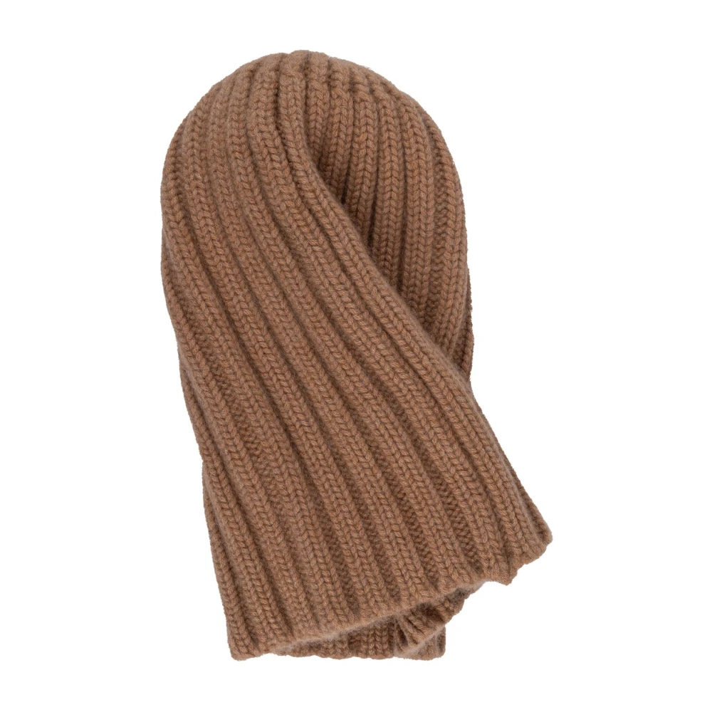 Laneus Geribbelde kasjmier unisex hoed Brown Dames