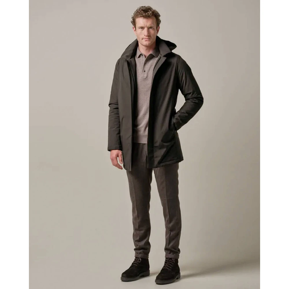 Profuomo Regenjas Lang Bruin Brown Heren