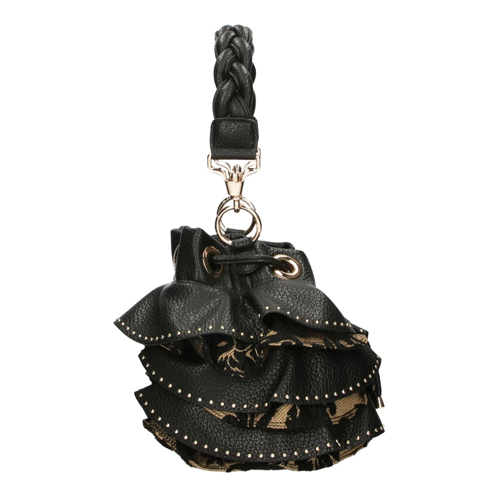 La Carrie Zwarte stoffen en PU-schoudertas Black Dames