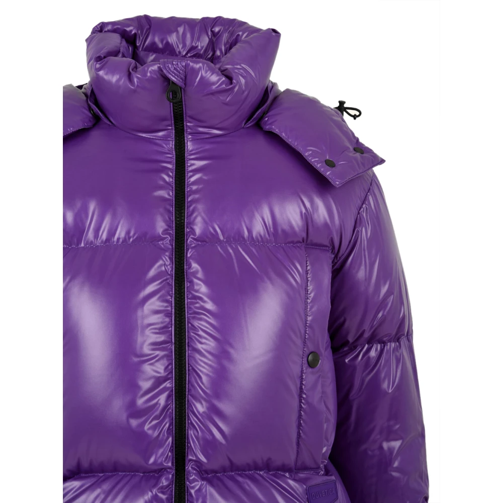 duvetica Jas met ritssluiting aan de voorkant en capuchon Purple Dames