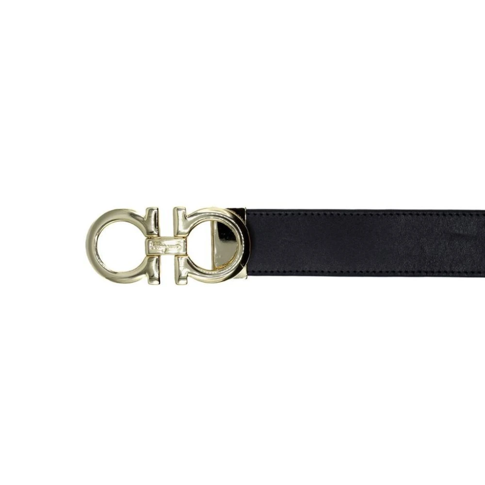 Salvatore Ferragamo Luxe Omkeerbare Leren Riem Black Unisex