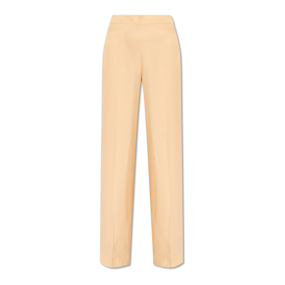 Jil Sander Vrouw Beige Broeken Dames, M, Wijde Broek
