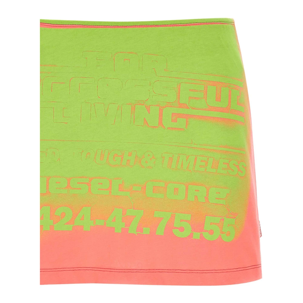 Diesel Roze Mini Rok Elastische Taille Pink Dames