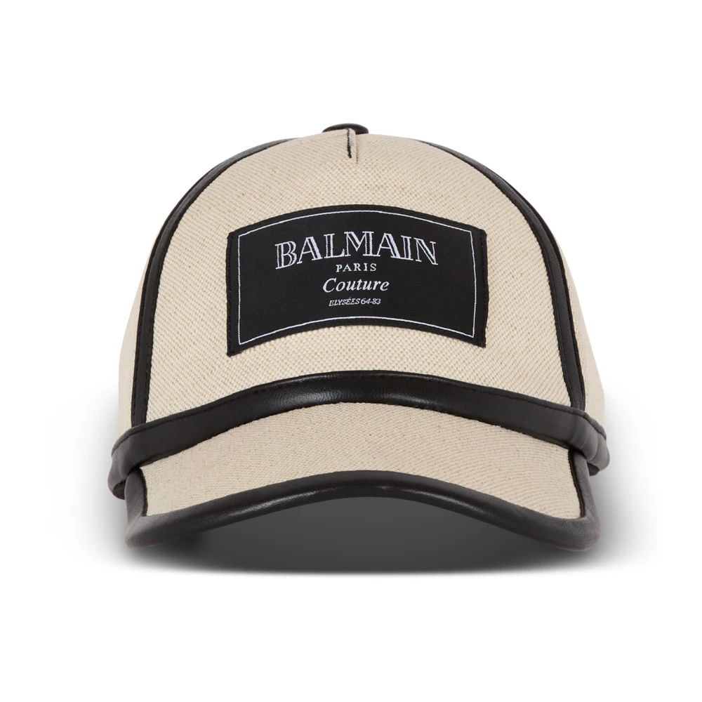 Balmain Canvas pet met Couture label Beige Heren