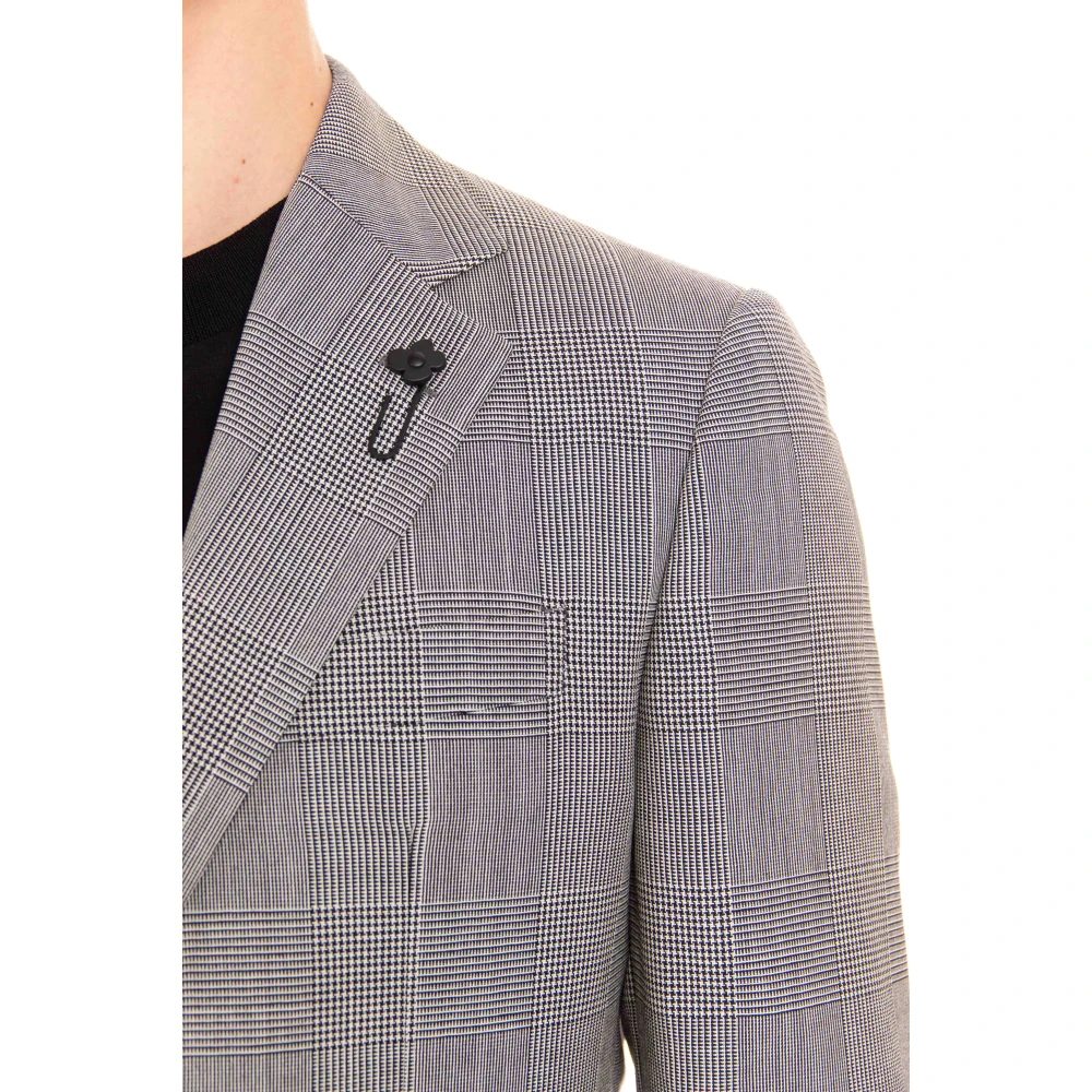Lardini Grijze Wol Prins van Wales Jurk Gray Heren