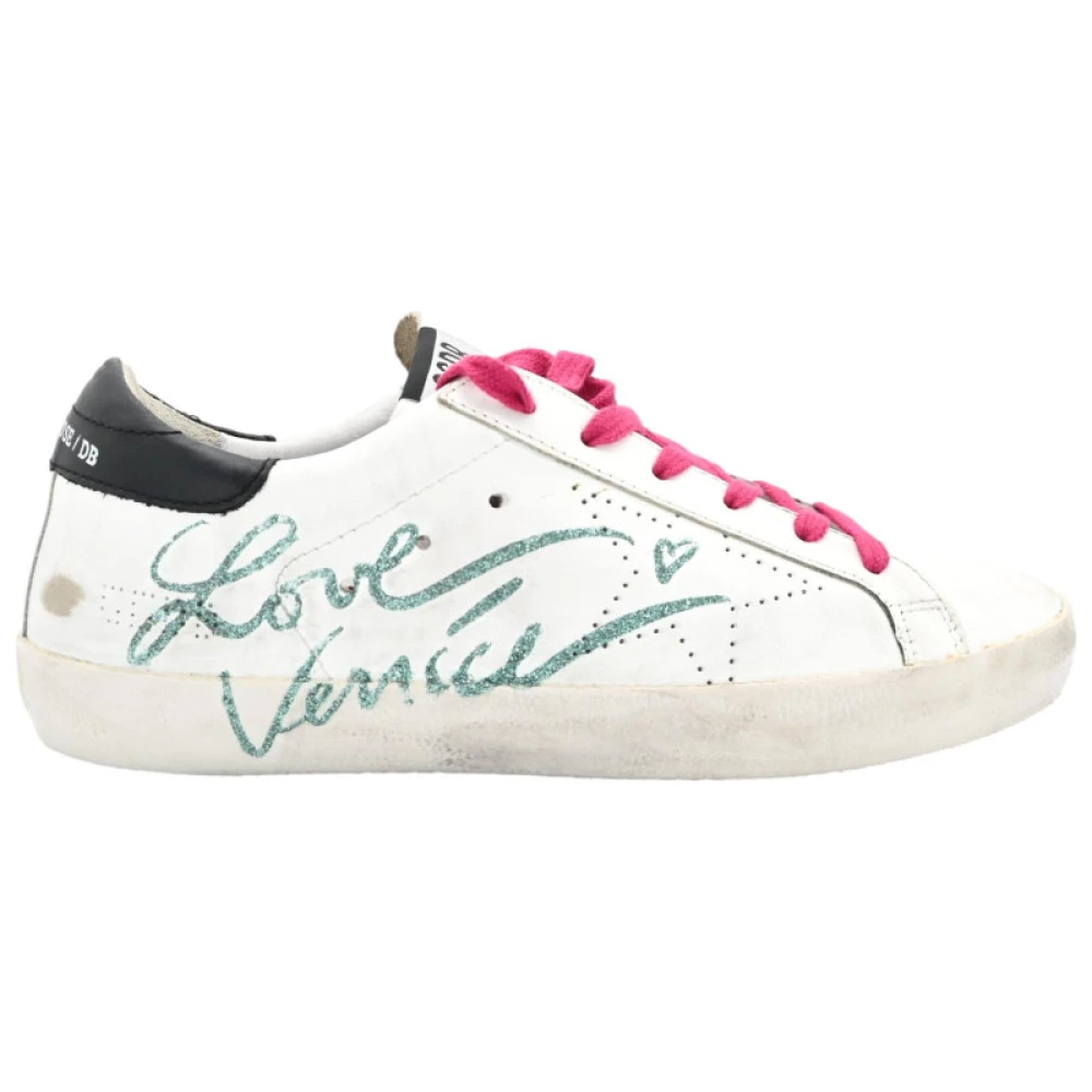 Golden Goose Superstar White Fuxia Sneakers White, Dam