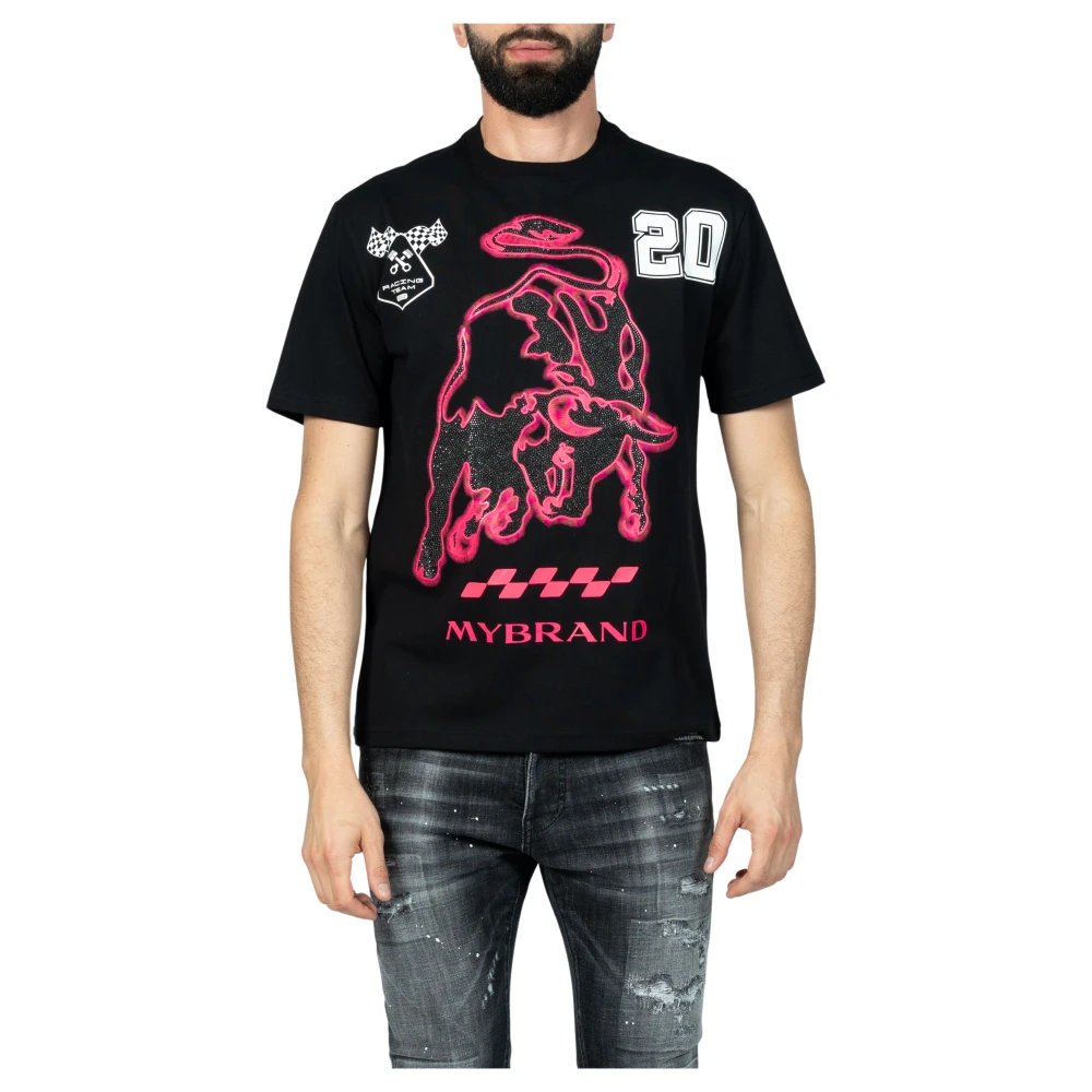 My Brand Zwarte Bull Racing Crew Tee Black Heren