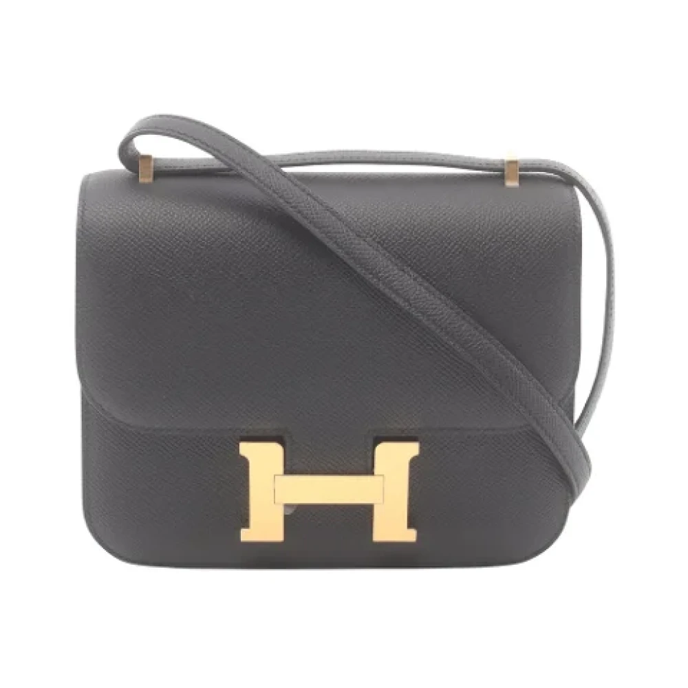 Hermès Vintage Pre-owned Leather crossbody-bags Black Dames