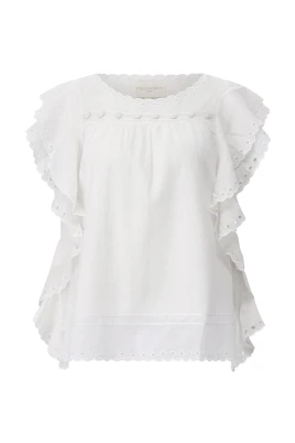 Broderad Ärmlös Blus