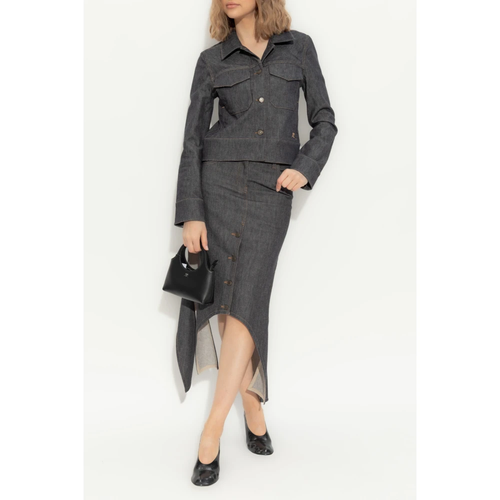 Courrèges Spijkerjasje met geborduurd logo Gray Dames