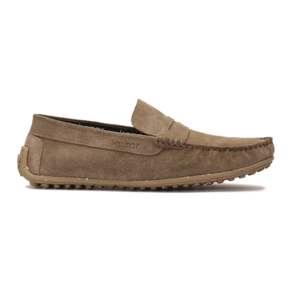 Kazar Mannelijk Beige Schoenen Heren, 41 Eu, Suède, U-Gestikte Suède Mocassins. Dit Product Valt Groot Uit.