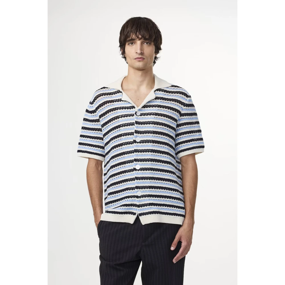 Nn07 Blauwe Henry SS 6636 Overhemden Blue Heren