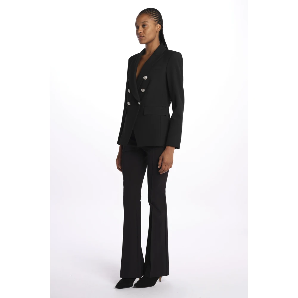Veronica Beard Zwarte double-breasted knoopjasje Black Dames