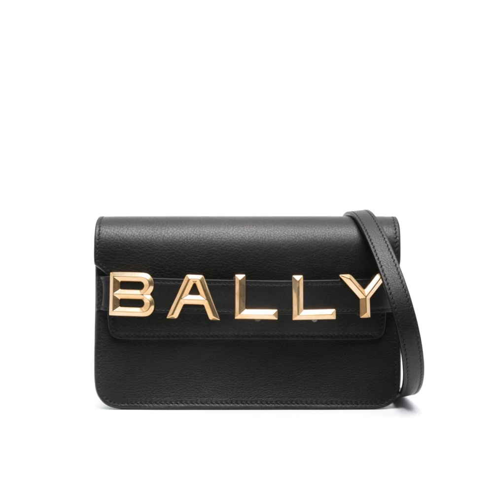 Bally Logo Leren Crossbody Tas Black Dames