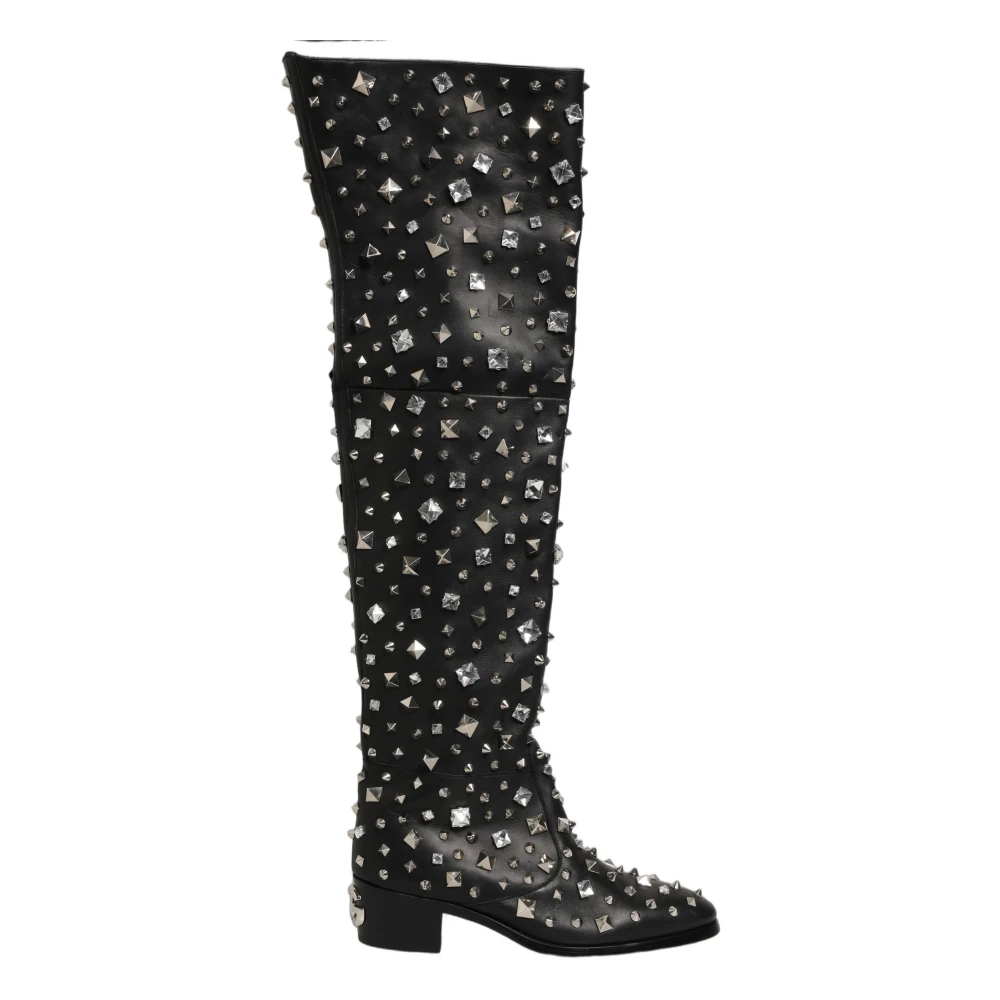 Dolce & Gabbana Men's Black Over-The-Knee Boots, 10 Uk, Knee High Boots