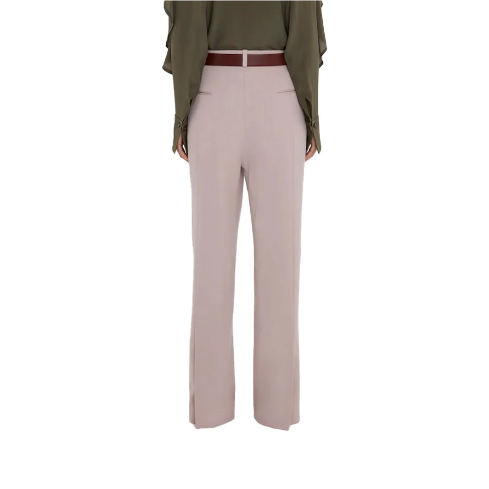 Victoria Beckham Geplooide Broek Pink Dames