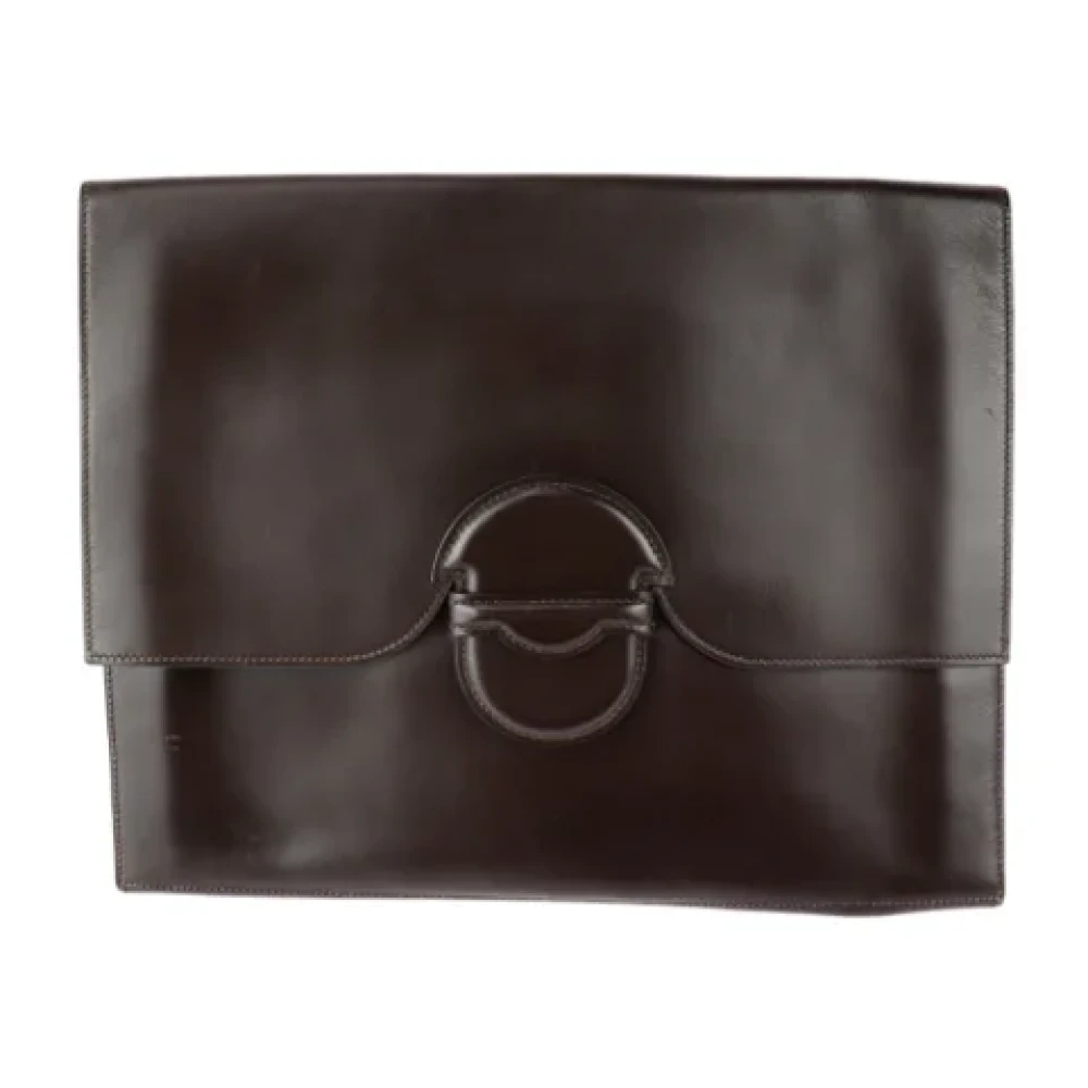 Hermès Vintage Pre-owned Leather clutches Brown Dames