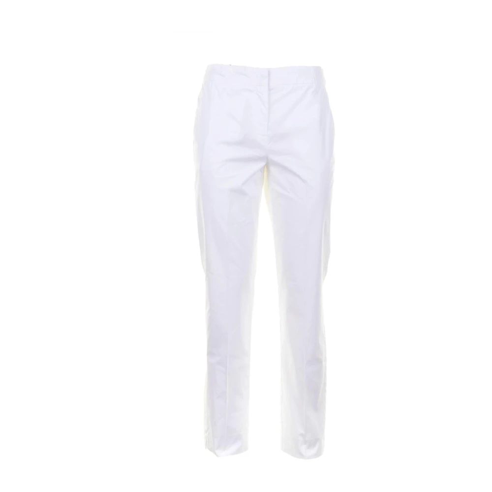 Marella Femme Blanc Pantalons, Taille: 40 Fr Pantalon De Tailleur Coupe Slim À Pinces Plates
