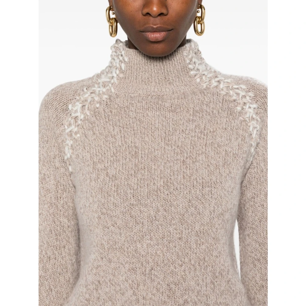 Ermanno Scervino Beige Sweater Aw24 Wol Kasjmier Beige Dames