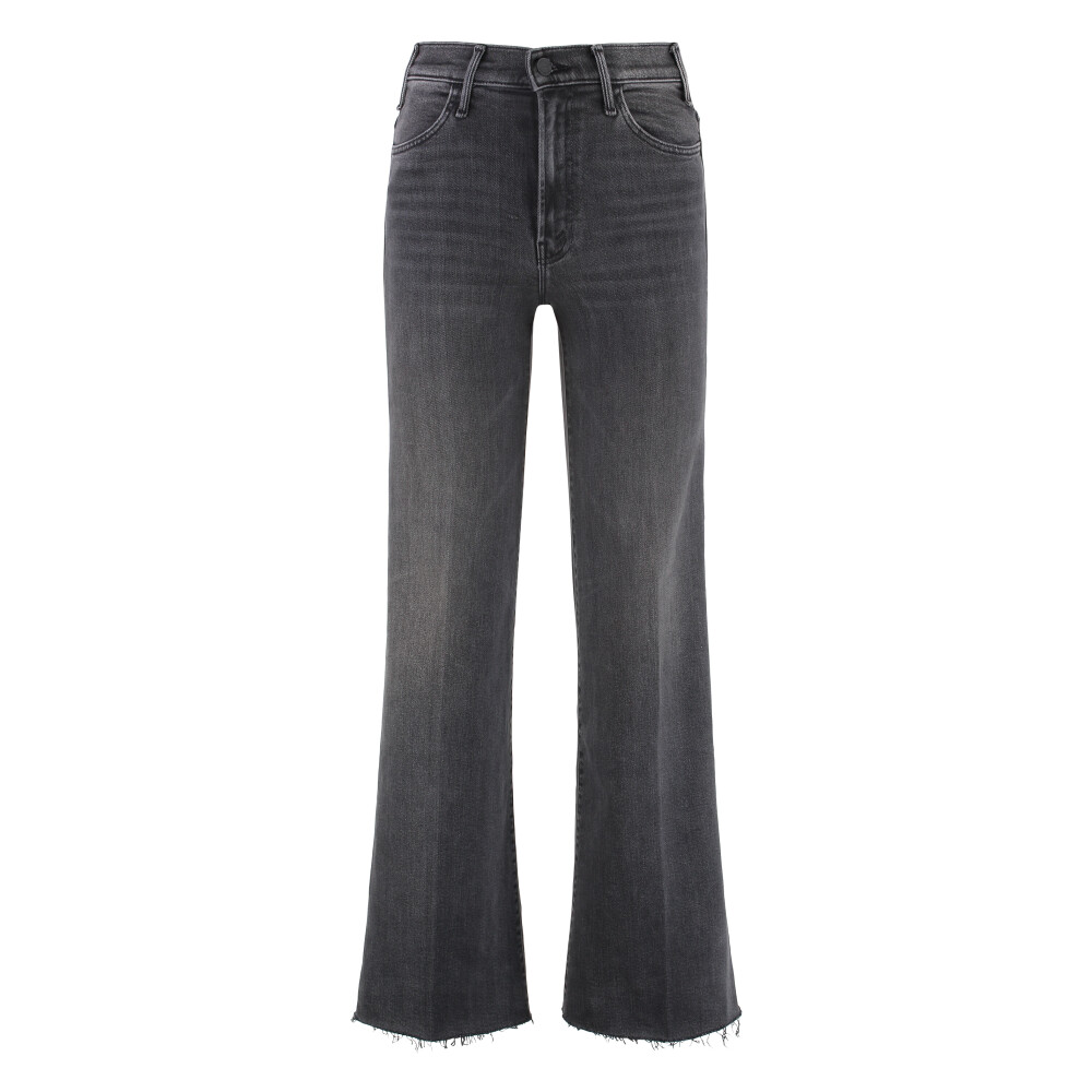 デニム・ジーパン MOTHER Cotton blend jeans with back logo label Blu Trademark H WOMENS Iconic Slim Boot Denim Cotton Blue Jeans