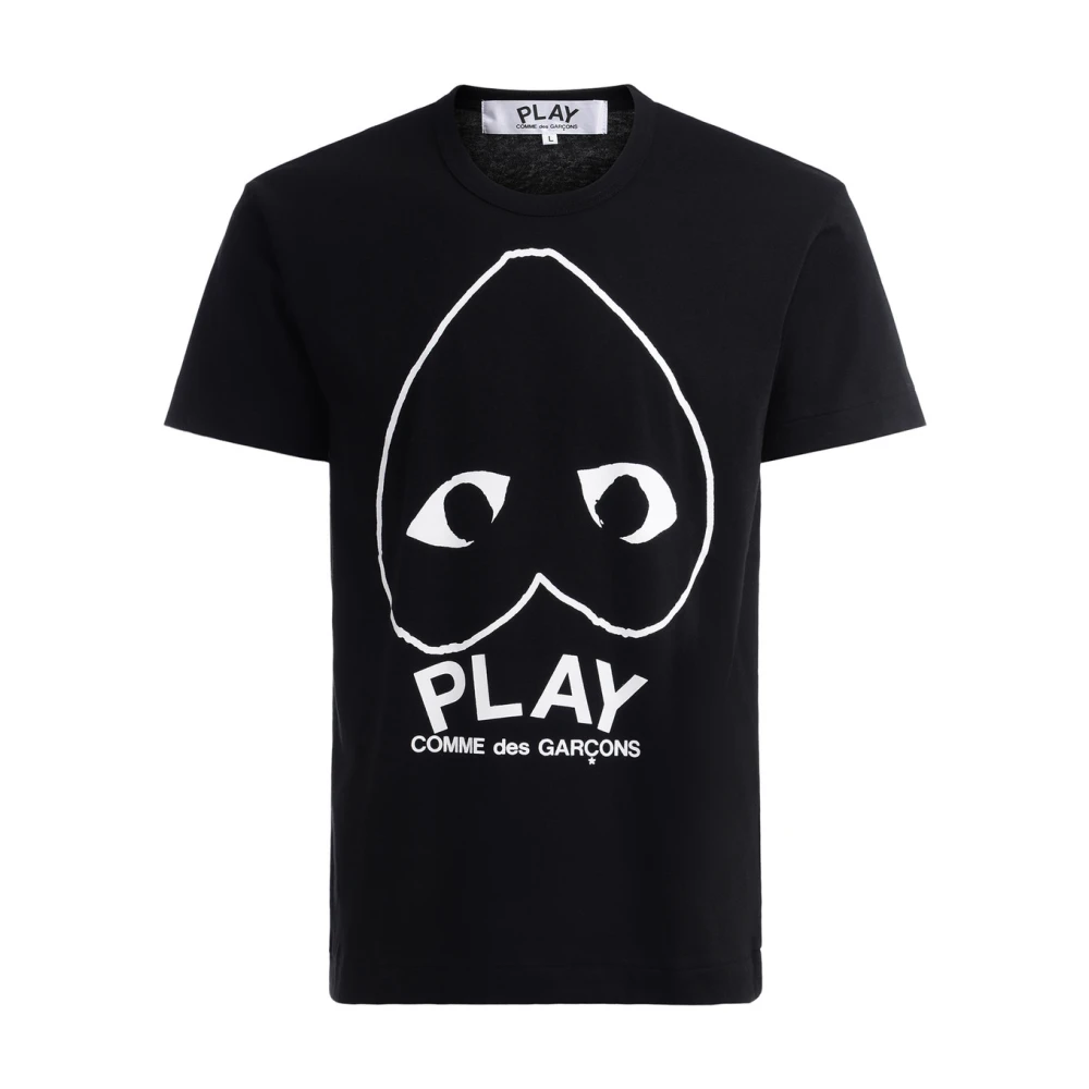 Comme des Garçons Play Zwart T-shirt met wit hart Black Heren